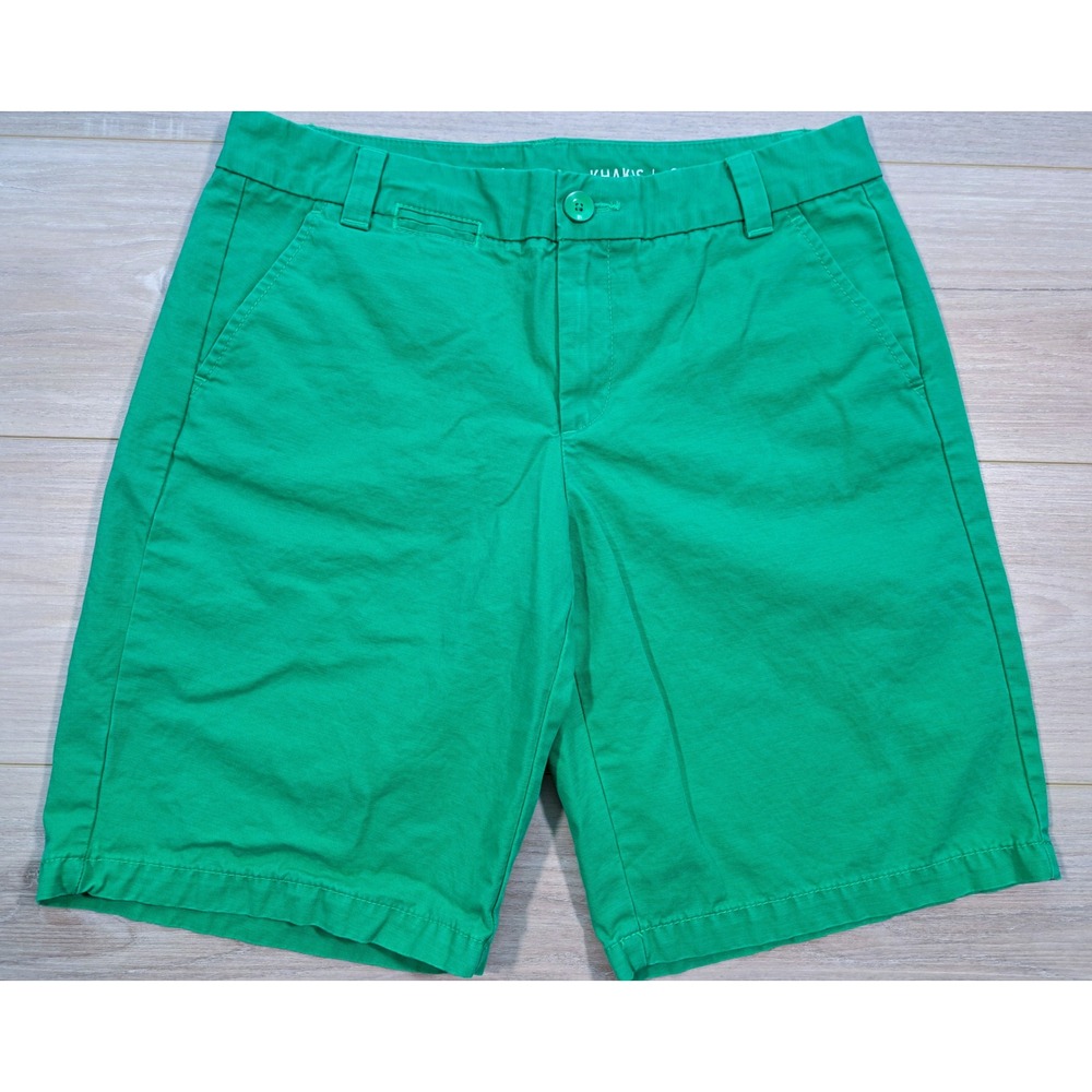 Gap Khakis Womens Green Boyfriend Roll-Up Bermuda Shorts Green Size 2